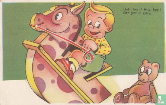Kinderkaart Op schommelpaard