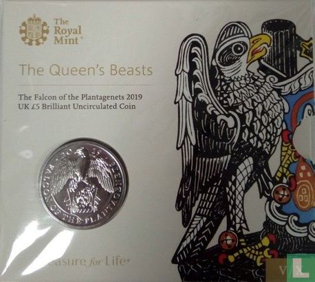 United Kingdom 5 pounds 2019 (folder) "Falcon of the Plantagenets" - Image 1
