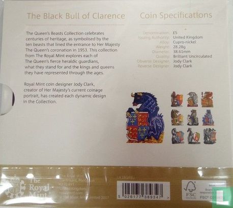 United Kingdom 5 pounds 2018 (folder) "Black Bull of Clarence" - Image 2