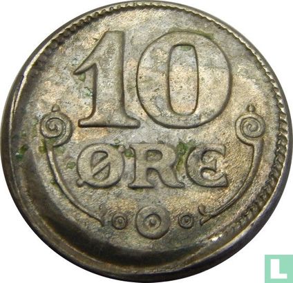 Danemark 10 øre 1920 (fauté) - Image 2