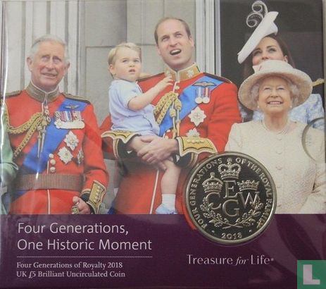 United Kingdom 5 pounds 2018 (folder) "Four generations of Royalty" - Image 1