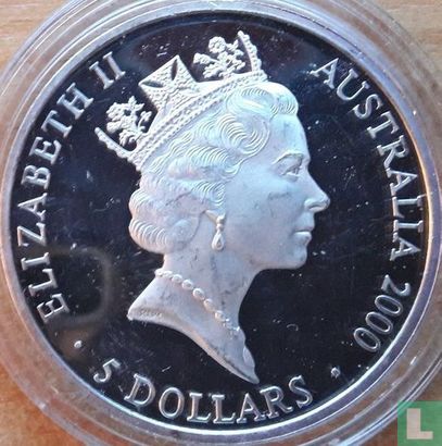 Australia 5 dollars 2000 (PROOF) "Summer Olympics in Sydney - Two dancing figures in dream circle" - Image 1