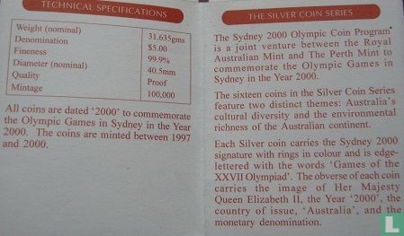 Australië 5 dollars 2000 (PROOF) "Summer Olympics in Sydney - Two dancing figures in dream circle" - Afbeelding 3
