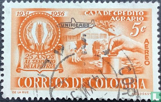 Agricultural credit with overprint "UNIFICADO"