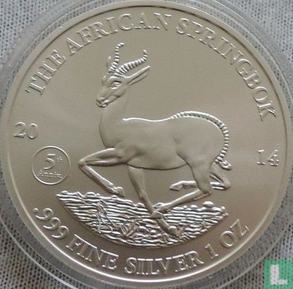 Gabon 1000 francs 2014 (kleurloos) "Springbok" - Afbeelding 1