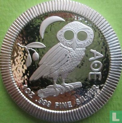 Niue 2 dollars 2017 (kleurloos) "Athenian owl" - Afbeelding 2