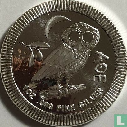 Niue 2 dollars 2018 (kleurloos) "Athenian owl" - Afbeelding 2