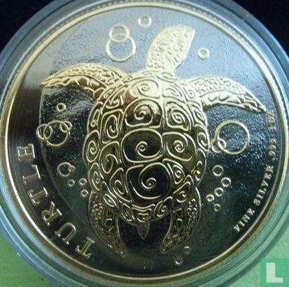 Niue 2 dollars 2015 (gold and ruthenium plated) "Hawksbill Turtle" - Image 2