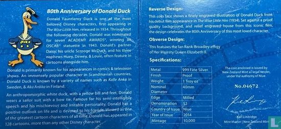 Niue 2 dollars 2014 (PROOF) "80th anniversary of Donald Duck" - Afbeelding 3
