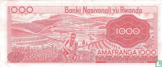 Rwanda 1000 Francs 1976 - Image 2