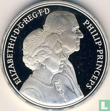 United Kingdom 5 pounds 1997 (PROOF - silver) "50th Wedding Anniversary of Queen Elizabeth II and Prince Philip" - Image 2