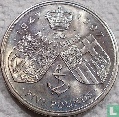 United Kingdom 5 pounds 1997 "50th Wedding Anniversary of Queen Elizabeth II and Prince Philip" - Image 1