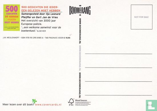 B080550 - Covercards: 500 Gedichten "Kom Niet Met De Hele Waarheid,..." - Afbeelding 2