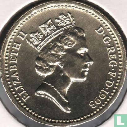 United Kingdom 1 pound 1993 "Royal Arms" - Image 1