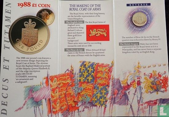 United Kingdom 1 pound 1988 (folder) "Royal Shield" - Image 2