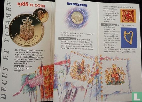 United Kingdom 1 pound 1988 (folder) "Royal Shield" - Image 3