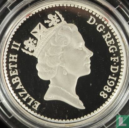 United Kingdom 1 pound 1988 (PROOF - silver) "Royal Shield" - Image 1