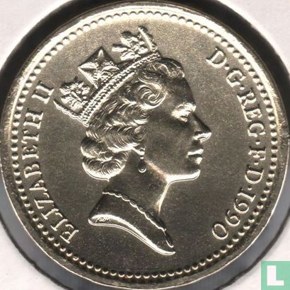 United Kingdom 1 pound 1990 "Welsh leek" - Image 1