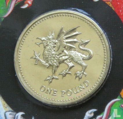 Vereinigtes Königreich 1 Pound 1995 (Folder) "Welsh Dragon" - Bild 3