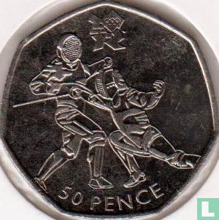 Verenigd Koninkrijk 50 pence 2011 "2012 London Olympics - Fencing" - Afbeelding 2