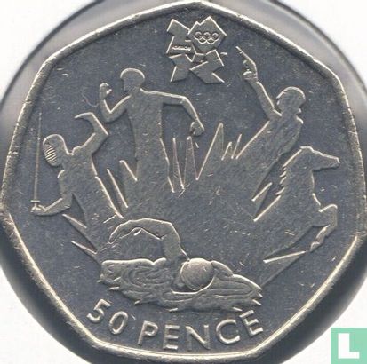 Verenigd Koningkrijk 50 pence 2011 "2012 London Olympics - Modern Pentathlon" - Afbeelding 2