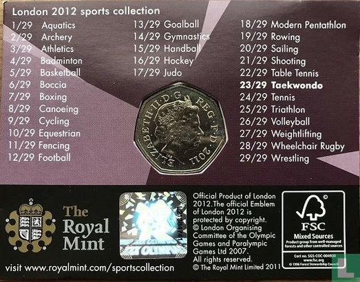 Verenigd Koninkrijk 50 pence 2011 (coincard) "2012 London Olympics - Taekwondo" - Afbeelding 2