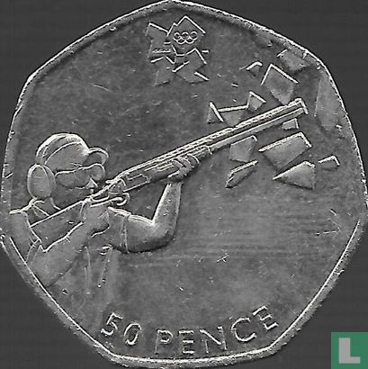 Verenigd Koninkrijk 50 pence 2011 "2012 London Olympics - Shooting" - Afbeelding 2