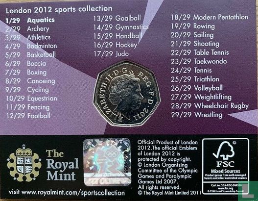Verenigd Koninkrijk 50 pence 2011 (coincard) "2012 London Olympics - Aquatics" - Afbeelding 2