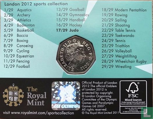 United Kingdom 50 pence 2011 (coincard) "2012 London Olympics - Judo" - Image 2