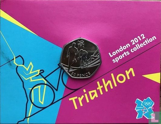 United Kingdom 50 pence 2011 (coincard) "2012 London Olympics - Triathlon" - Image 1