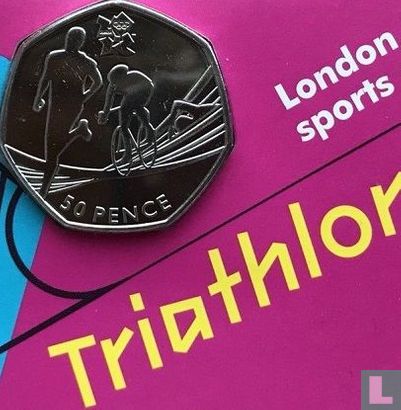 United Kingdom 50 pence 2011 (coincard) "2012 London Olympics - Triathlon" - Image 3