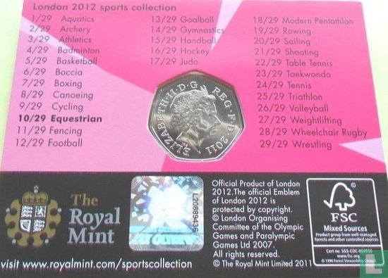 United Kingdom 50 pence 2011 (coincard) "2012 London Olympics - Equestrian" - Image 2