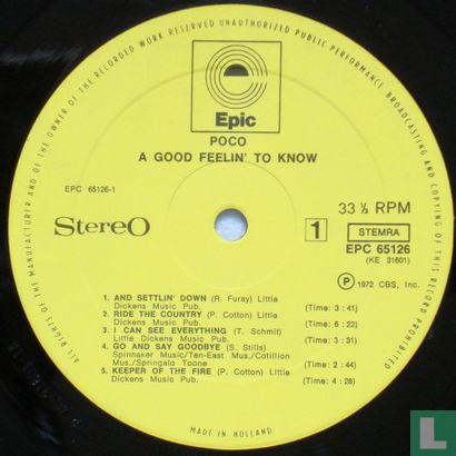 A Good Feelin' To Know - Afbeelding 3