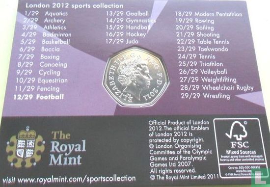 Verenigd Koninkrijk 50 pence 2011 (coincard) "2012 London Olympics - Football" - Afbeelding 2