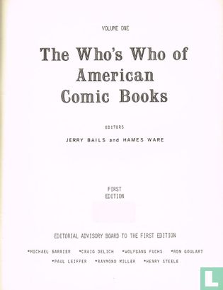 The Who's Who of American Comic Books Volume I - Afbeelding 3