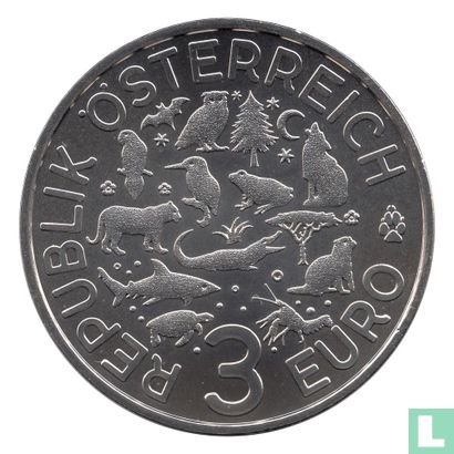 Österreich 3 Euro 2019 "Otter" - Bild 2