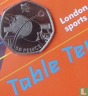 Vereinigtes Königreich 50 Pence 2011 (Coincard) "2012 London Olympics - Table Tennis" - Bild 3