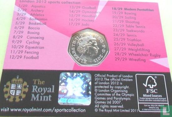 Royaume-Uni 50 pence 2011 (coincard) "2012 London Olympics - Modern Pentathlon" - Image 2