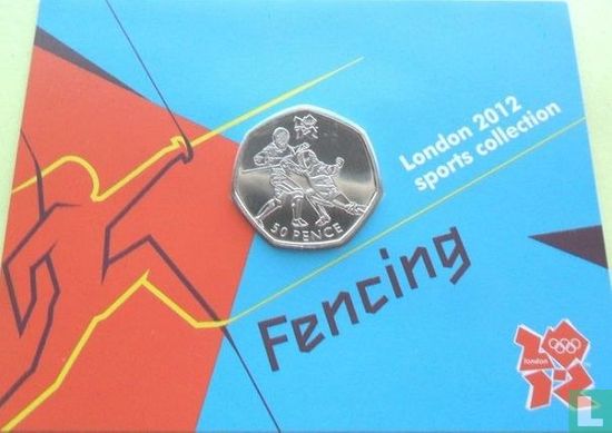 United Kingdom 50 pence 2011 (coincard) "2012 London Olympics - Fencing" - Image 1