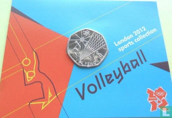 United Kingdom 50 pence 2011 (coincard) "2012 London Olympics - Volleyball" - Image 1