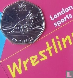 Verenigd Koninkrijk 50 pence 2011 (coincard) "2012 London Olympics - Wrestling" - Afbeelding 3
