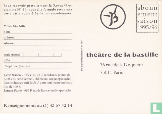 théâtre de la bastille - saison 1995/1996 - Bild 2