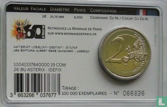France 2 euro 2019 (coincard - Asterix and Idefix) "60 years of Asterix" - Image 2