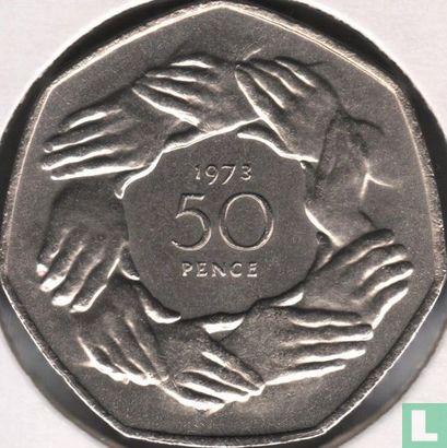 Verenigd Koninkrijk 50 pence 1973 "Entry into European Economic Community" - Afbeelding 1