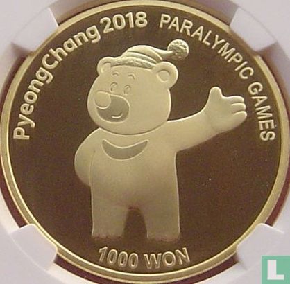 Zuid-Korea 1000 won 2017 (PROOF) "2018 Winter Paralympics in Pyeongchang" - Afbeelding 2