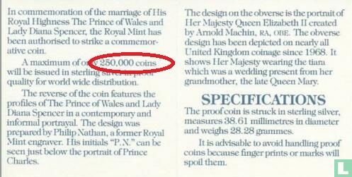 Royaume-Uni 25 new pence 1981 (BE) "Royal Wedding of Prince Charles and Lady Diana Spencer" - Image 3