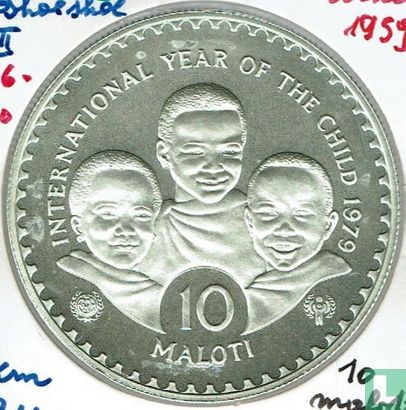 Lesotho 10 maloti 1979 (PROOF) "International Year of the Child" - Afbeelding 1