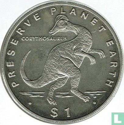 Liberia 1 Dollar 1993 "Corythosaurus" - Bild 2