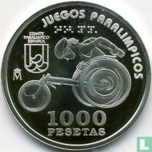 Spanien 1000 Peseta 2000 (PP) "Paralympic Games in Sydney - Wheelchair racing" - Bild 2