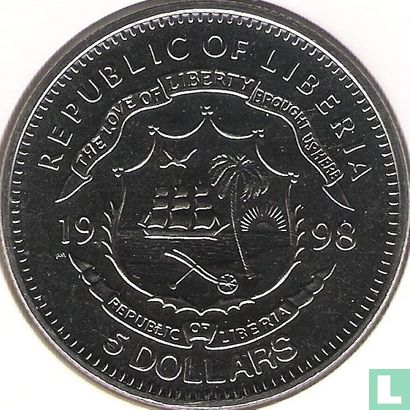 Libéria 5 dollars 1998 "RMS Titanic" - Image 1
